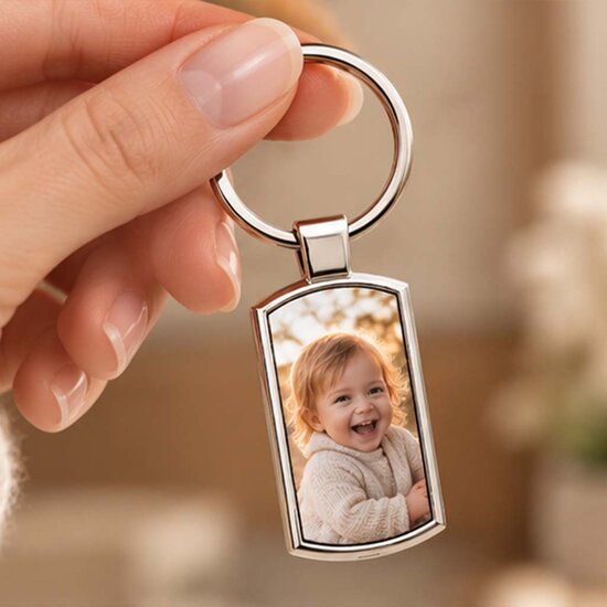 Sleutelhanger met Foto &ndash; Rechthoekig 41 x 19 mm