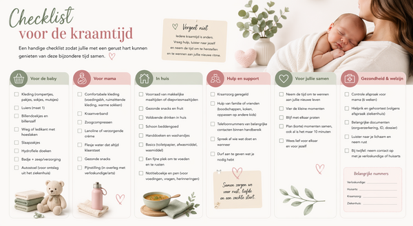 Checklist kraamtijd: 17 essentiële tips voor een zorgeloze start