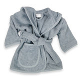 Baby badjas met naam 0-1 jaar (grey/blue)