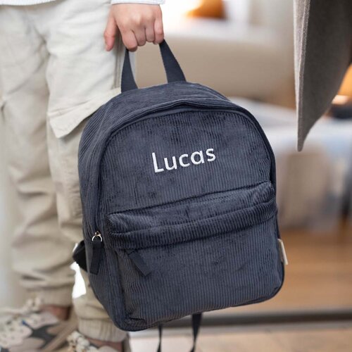Kinderrugzak Corduroy Grey Blue - KC Boutique Kinderrugzak Corduroy Grey Blue - KC Boutique