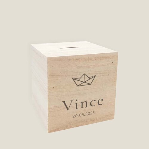 Houten spaarpot - Boot