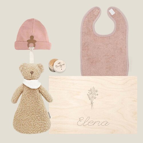 Kraamcadeau set met naam & tandendoosje