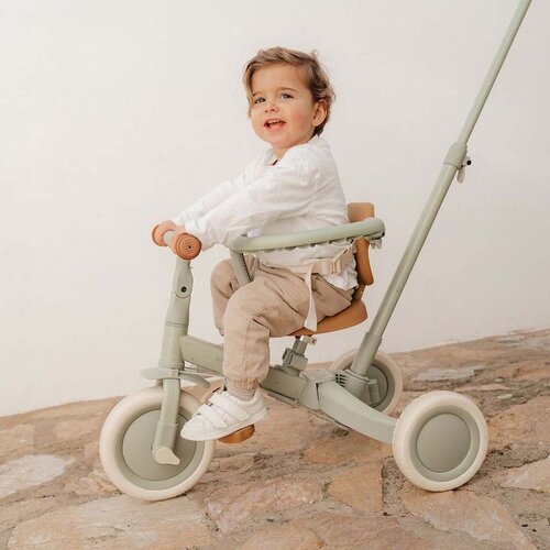 Driewieler met duwstang - Groen - Little Dutch