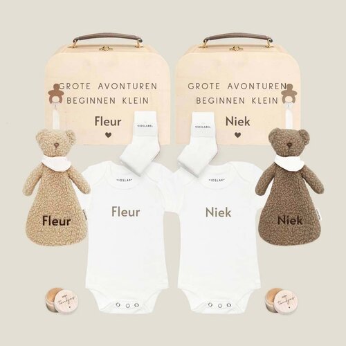 Kraamcadeau Box Tweeling - Koffertjes