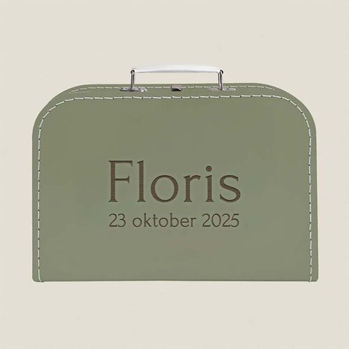 Kinderkoffertje met naam - Sage Green