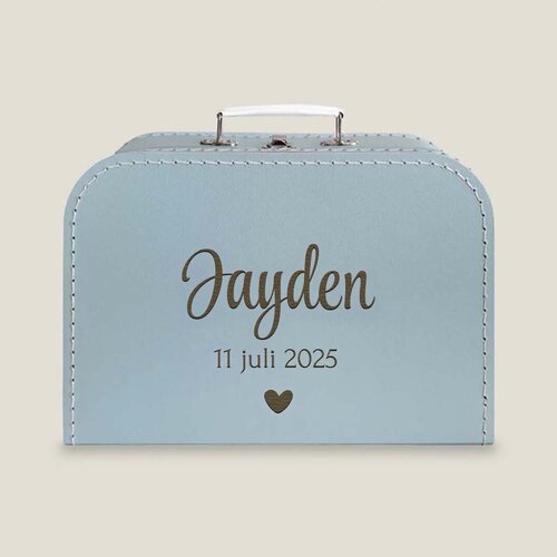 Kinderkoffertje met naam - Grey Blue