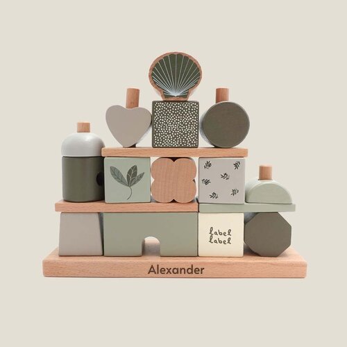 Stapelblokken huis - Label Label