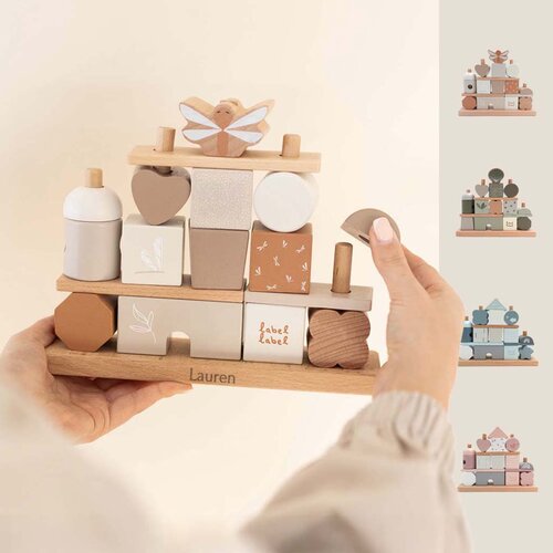 Stapelblokken huis - Label Label