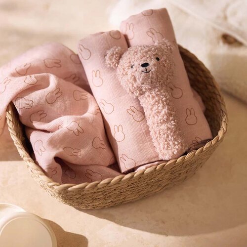 Hydrofiele doeken Jollein - Miffy Silhouettes (Wild Rose) - 2 stuks