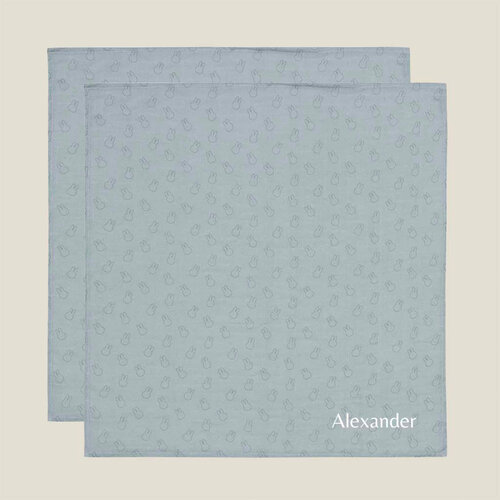 Hydrofiele doeken Jollein - Miffy Silhouettes (Sea Green) - 2 stuks