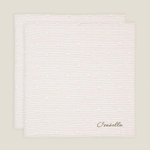 Hydrofiele doeken Jollein - Miffy Stripe (Biscuit) - 2 stuks