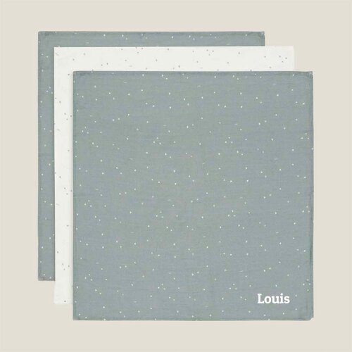 Hydrofiele doeken Jollein - Twinkling (Sea Green) - 3 stuks