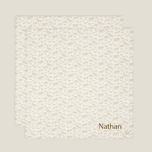 Hydrofiele doeken Jollein - Animals Nougat - 2 stuks