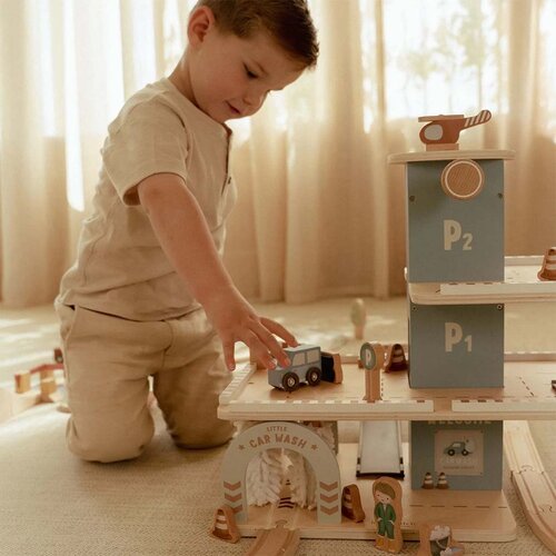 Houten parkeergarage – Blauw – Little Dutch