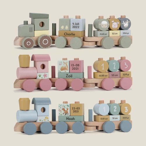 Little Dutch houten trein met naam Little Dutch houten trein met naam