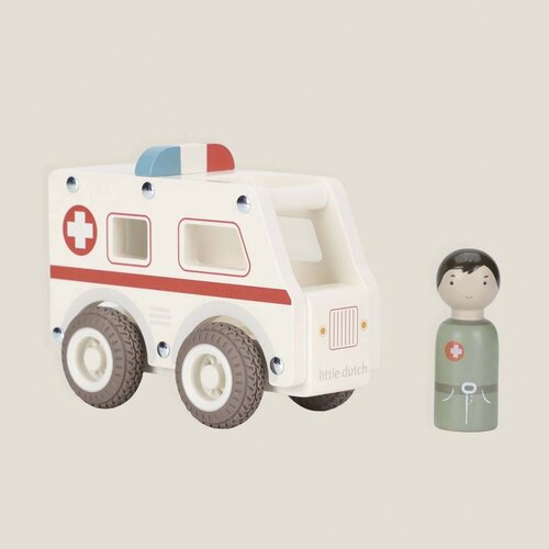 Houten ambulance - Wit - Essentials - Little Dutch