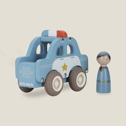 Houten politiewagen - Blauw - Essentials - Little Dutch