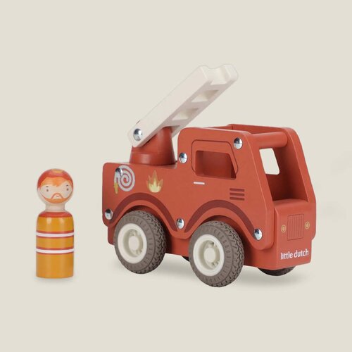 Houten brandweerwagen - Rood - Essentials - Little Dutch