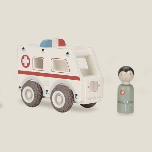 Houten ambulance - Wit - Essentials - Little Dutch