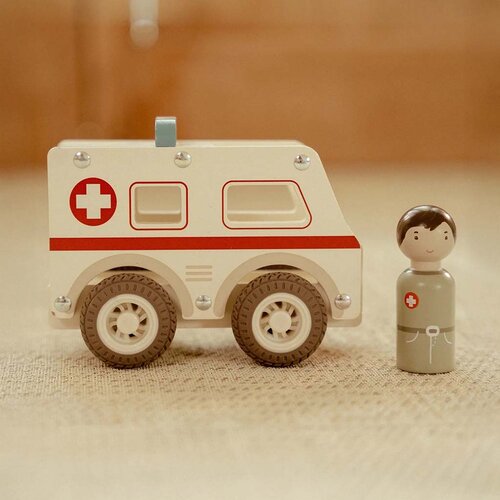 Houten ambulance - Wit - Essentials - Little Dutch