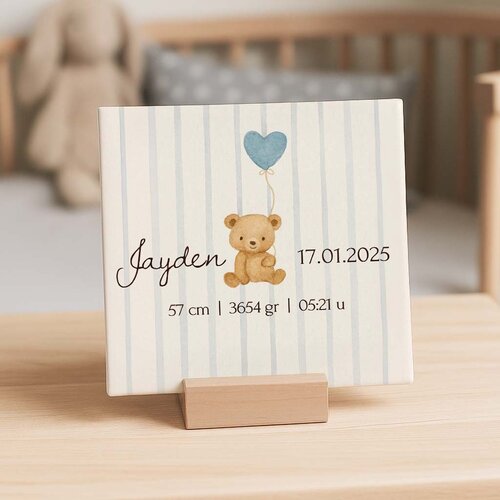 Geboortetegel - Beer Blauw