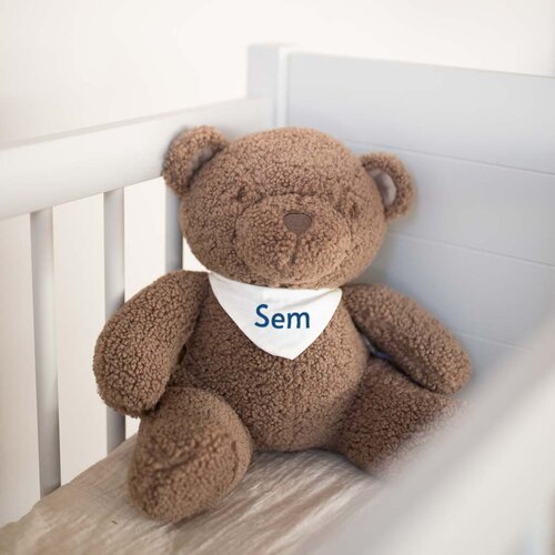 Kraamcadeau box met naam (grey/blue)