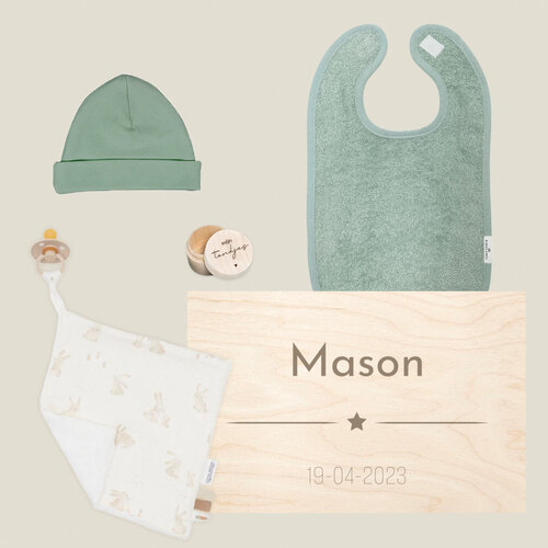Kraamcadeau set met naam & tandendoosje
