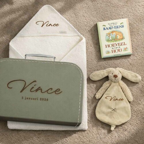 Happy Horse kraamcadeau koffer set - Sage Green