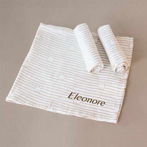 Hydrofiele doeken - 3 stuks - Miffy Stripe Biscuit - Jollein