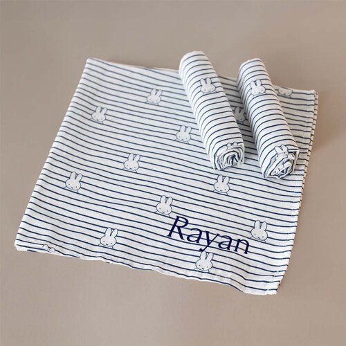 Hydrofiele doeken - 3 stuks - Miffy Stripe Navy - Jollein