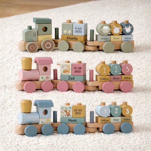 Little Dutch houten trein met naam