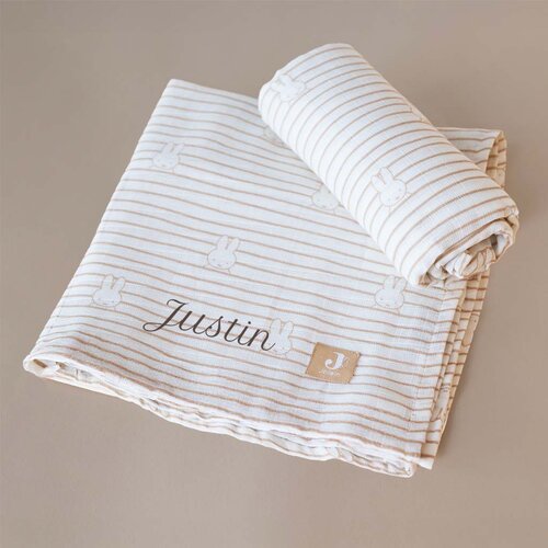 Hydrofiele doeken - 2 stuks - Miffy Stripe Biscuit - Jollein