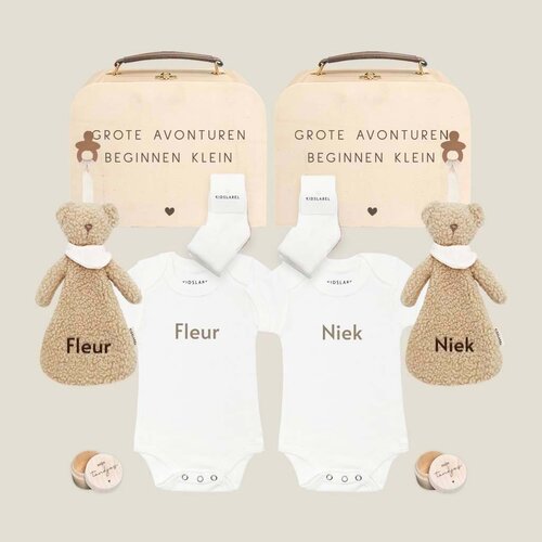 Kraamcadeau Box Tweeling - Koffertjes