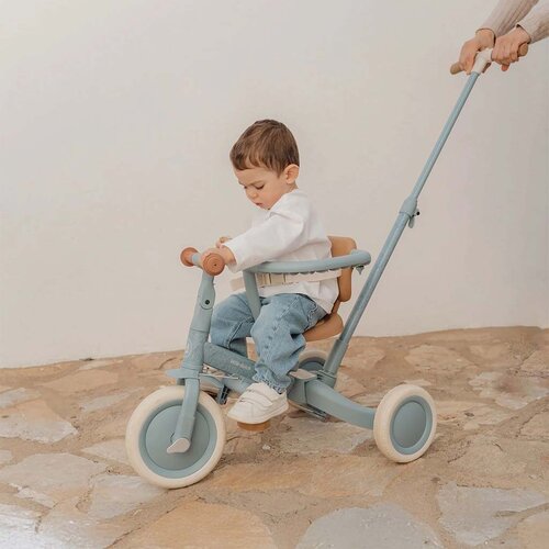 Driewieler met duwstang - Blauw - Little Dutch