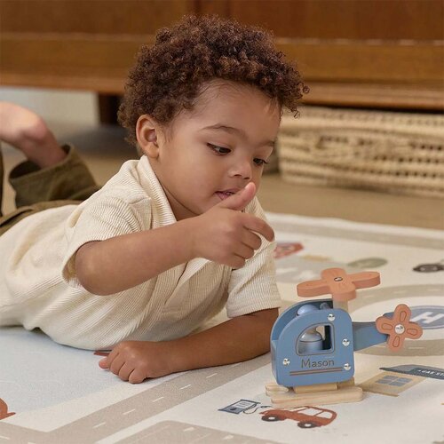 Houten speelgoed helikopter - Blauw - Little Dutch