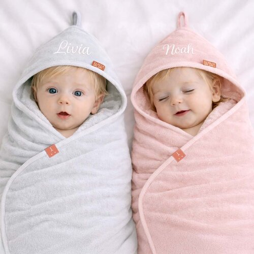 Organic Badcape met naam - BamBam