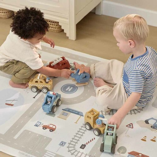 Speelkleed auto's - Beige - Little Dutch