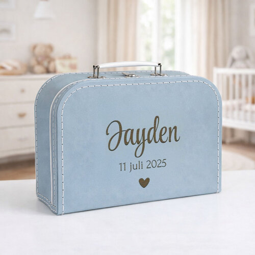 Kinderkoffertje met naam - Grey Blue