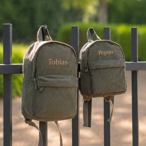 Kidslabel kinderrugzak Corduroy - Forest Green