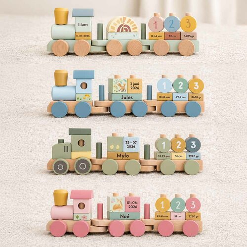 Little Dutch houten trein met naam