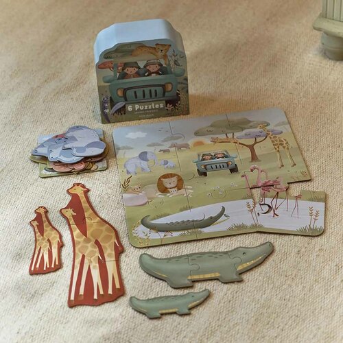 Legpuzzel 6 in 1 - Safari Friends - Little Dutch