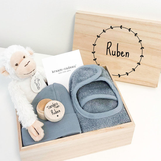 Kraamcadeau set met naam & tandendoosje