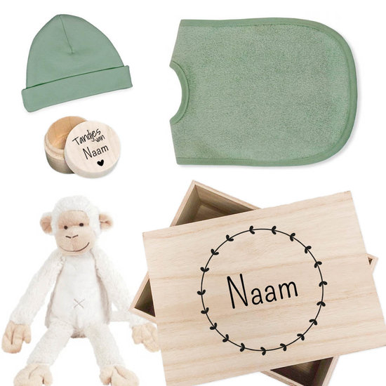 Kraamcadeau set met naam & tandendoosje