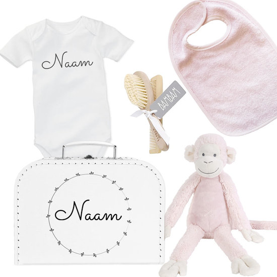 Happy Horse kraamcadeau set met naam (roze)