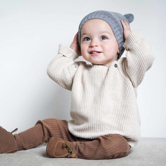 Babymuts met sjaal - Grey