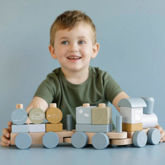 Little Dutch houten trein met naam
