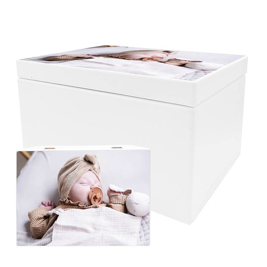 Opbergbox met foto XL (wit)