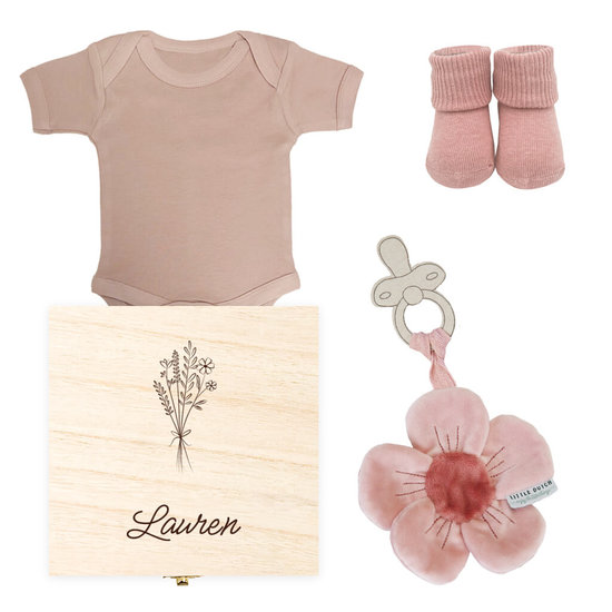 Kraamcadeau set met naam Flowers & Butterflies - Little Dutch