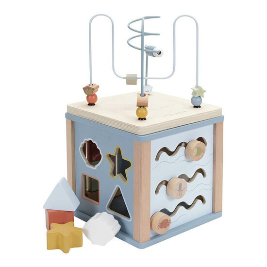 Houten activiteitenkubus Ocean - Little Dutch