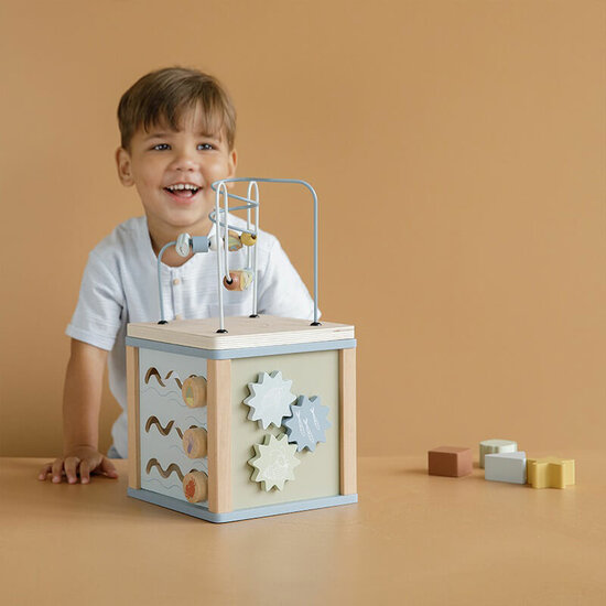 Houten activiteitenkubus Ocean - Little Dutch